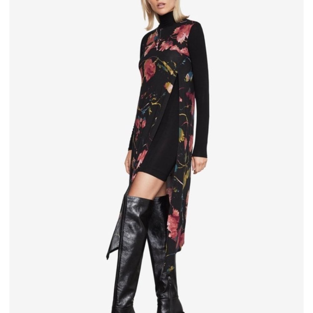 BCBG MaxAzria Kabrina Asymmetrical Turtleneck Dress, XS